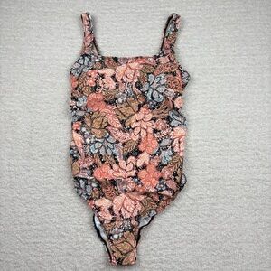 A‎ Pea In The Pod Swimsuit Womens M Multi Floral Leaf Maternity One Piece Boho